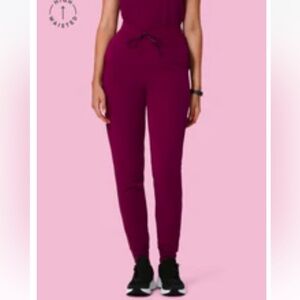 High Waisted Joggers (Sangria)